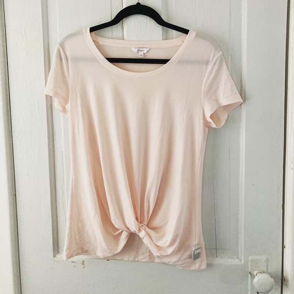 Pink cotton candy shirt with twist detailing! - Picture 1 of 2